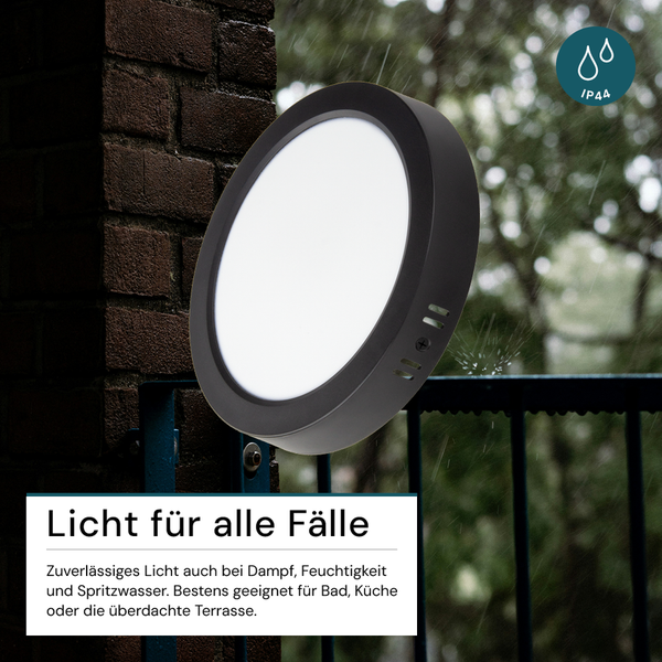Runde LED-Feuchtraumleuchte mit IP44 Schutzart