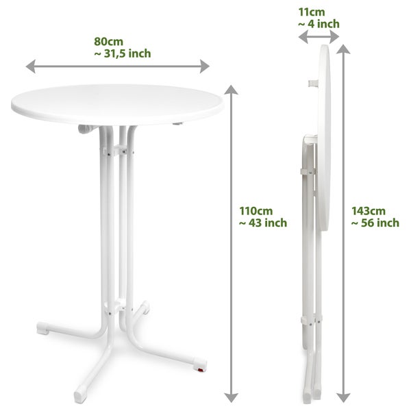 Beautissu Sylt Stehtisch Ø 80 cm Weiß