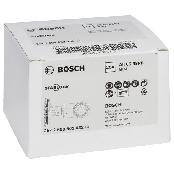 Bosch Starlock AII 65 BSPB BIM Tauchsägeblätter Set, 25 Stück
