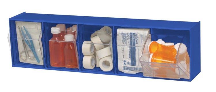 PROREGAL Klappschüttenmagazin VarioPlus ProFlip 5 HxBxT 16,5 x 60 x 13,2 cm Blau-Transparent