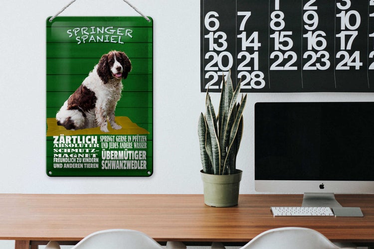 Blechschild Spruch 20x30cm Springer Spaniel Hund zärtlich