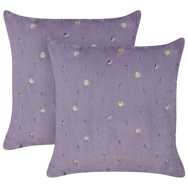 Dekokissen 2er Set LAVATERA 45 x 45 cm Violett Blumenmuster