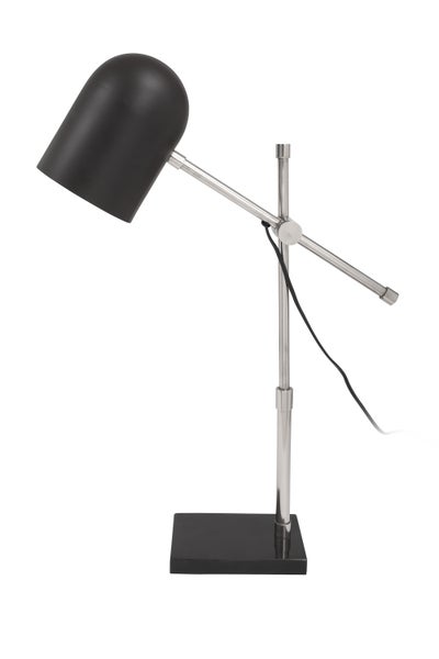 Tischleuchte im Factory-Style in Schwarz Silber, Loft Design Lampe | Wohnzimmer Esszimmer Leuchte