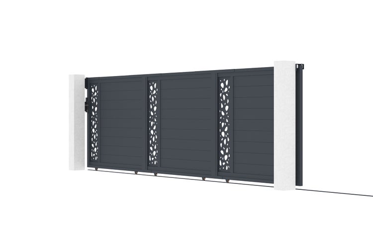 Schiebetor 6m SUNNY H.160 graues Aluminium