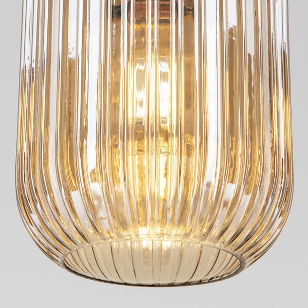 Hängeleuchte Carneva Bronze mit amber Glas