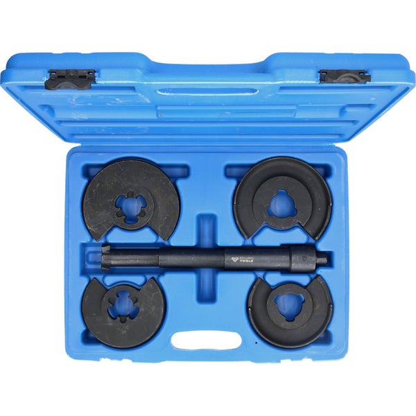 Brilliant Tools Werkzeugsatz zur Demontage von Traggelenken in einem blauen Werkzeugkoffer