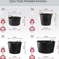 Synx Tools flexible Eimer Größenvergleich.