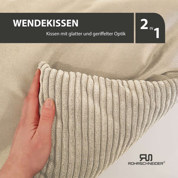 Rohrschneider Tierbett Cordstoff breit Gr. 1 beige + faltbarer Reisenapf