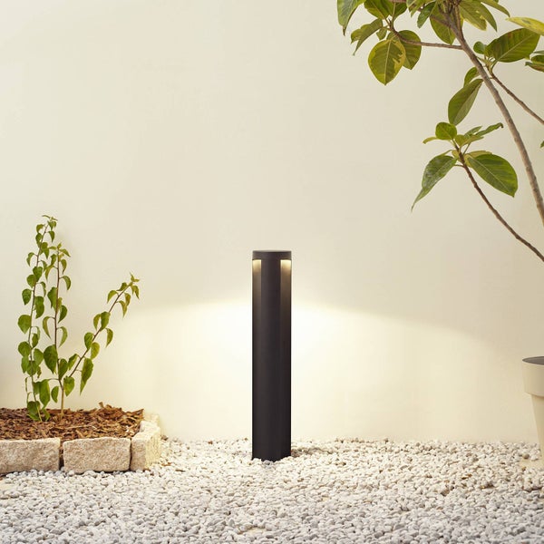 Lucande LED Außenleuchte Raiku (Modern) in Schwarz aus Aluminium (3 flammig, ) - Wegeleuchte Pollerleuchte Wegelampe Sockelleuchte