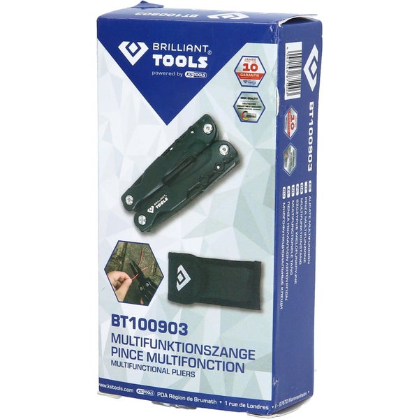 Multifunktionswerkzeug mit Zange und diversen Werkzeugaufsätzen