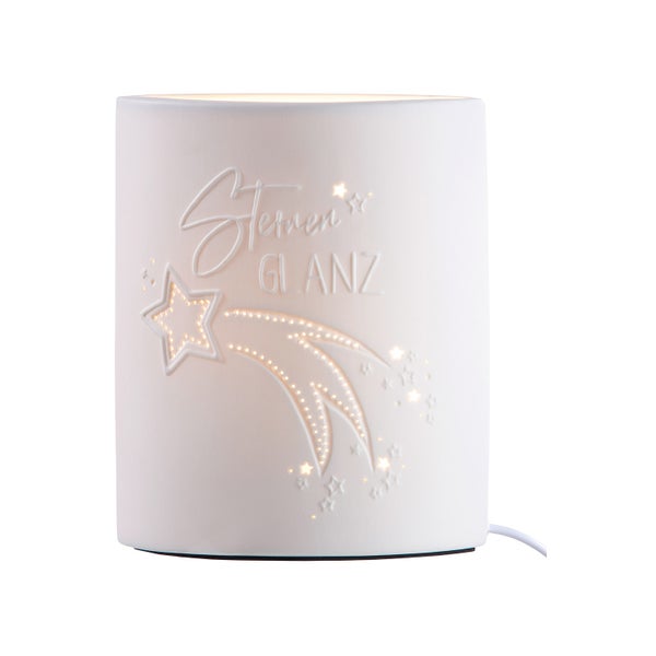 Tischleuchte GILDE Lampe Höhe 21cm Breite 17cm weiß Porzellan