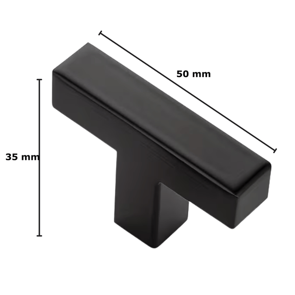 Schrankgriff T-Form, 50 Millimeter breit und 35 Millimeter hoch