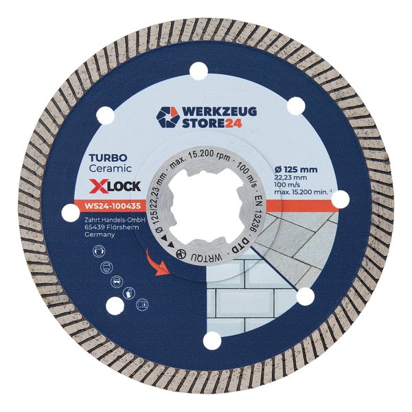 Werkzeug Store24 Trennscheibe Turbo Ceramic X-Lock, 125 Millimeter Durchmesser