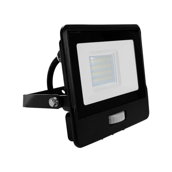 Schwarzer LED-Strahler mit Bewegungsmelder