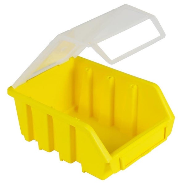 PROREGAL SuperSparSet 5x Sichtlagerbox 2 mit Deckel HxBxT 7,5 x 11,6 x 16,1 cm Polypropylen Gelb