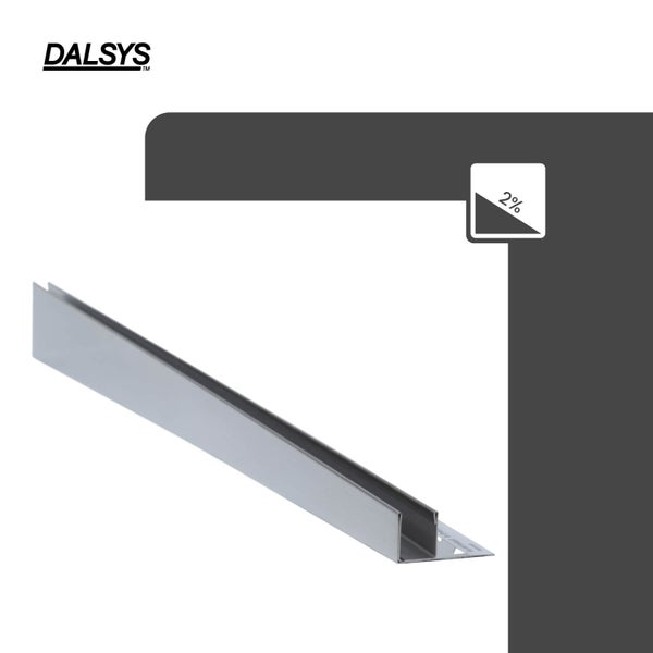 DALSYS Logo, Entwässerungsprofil für Terrasse und Balkon mit 2 Prozent Gefälle.