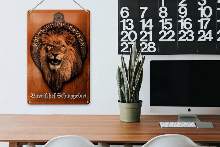 Blechschild Spruch 20x30cm Königreich Bayern Löwe