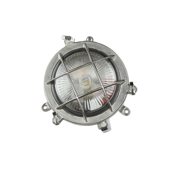 Runde Schiffslampe mit Schutzgitter