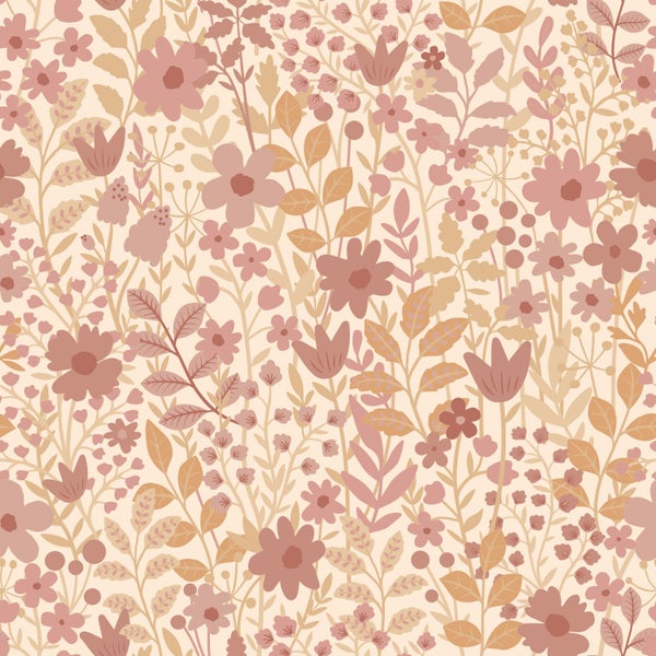 Blumenmuster mit Blüten und Blättern