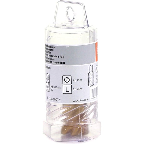 Fein 1x HSS Dura 25 Kernbohrer mit 3/4 Weldon-Aufnahme 25 mm Ø 20 mm - 63134200075