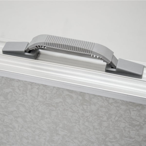AMANKA klappbarer stabiler Campingtisch 120x60x70cm höhenverstellbar tragbar Kofferformat Aluminium Hell Grau