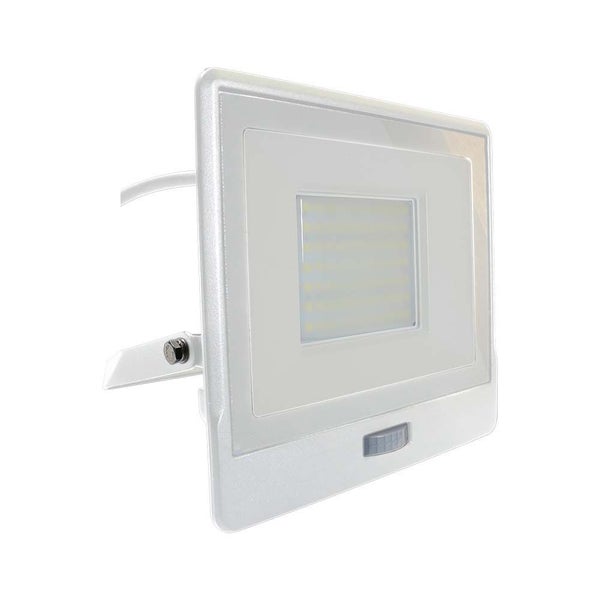 LED-Flutlichtstrahler mit PIR-Sensor - Samsung - IP65 - Weiß - 50W - 4000 Lumen - 6500K - 5 Jahre