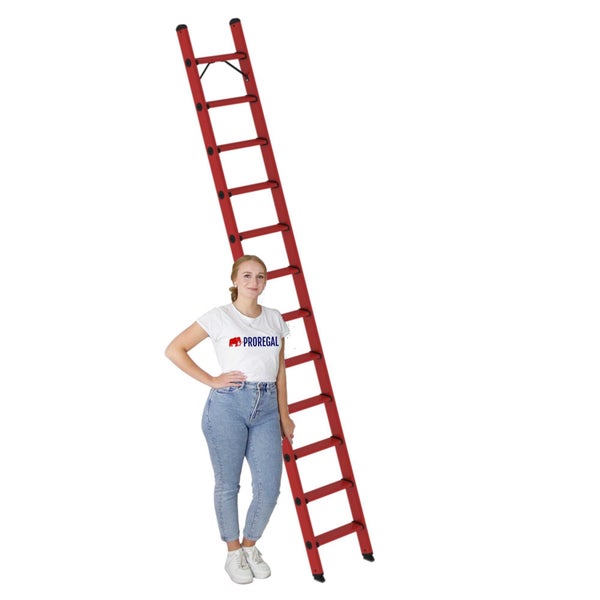 PROREGAL Stufen-Anlegeleiter GFK Ohne Traverse 12 Stufen