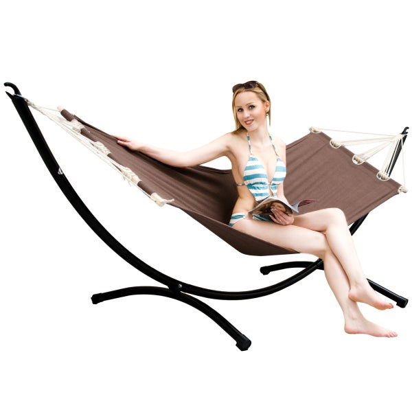 AMANKA Hängematte mit Gestell - 300x100 Garten Liege - Outdoor Indoor Hängemattengestell aus Metall