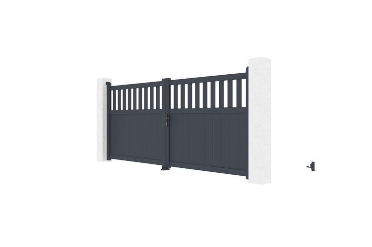 Flügeltor 3,4 m SANTIS H.140 graues Aluminium