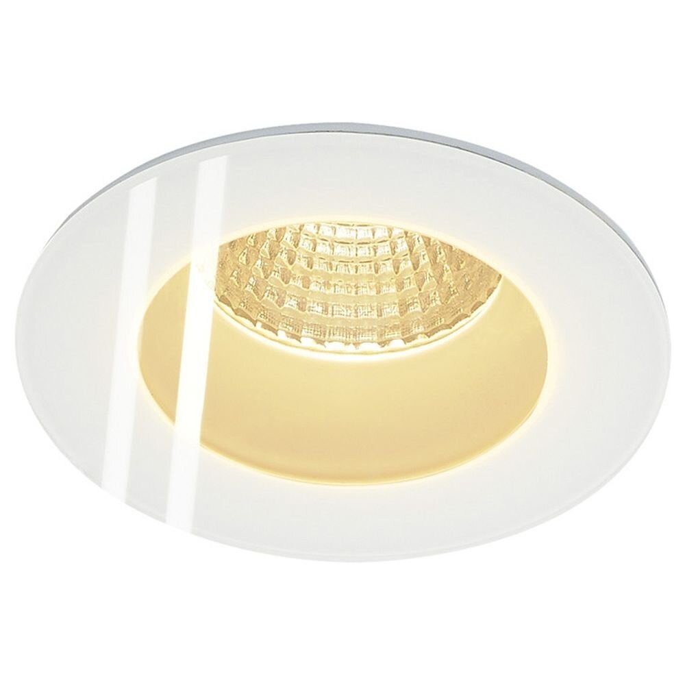 LED Deckeneinbauleuchte Patta-F, IP65, mit Schutzglas in rund, weiß