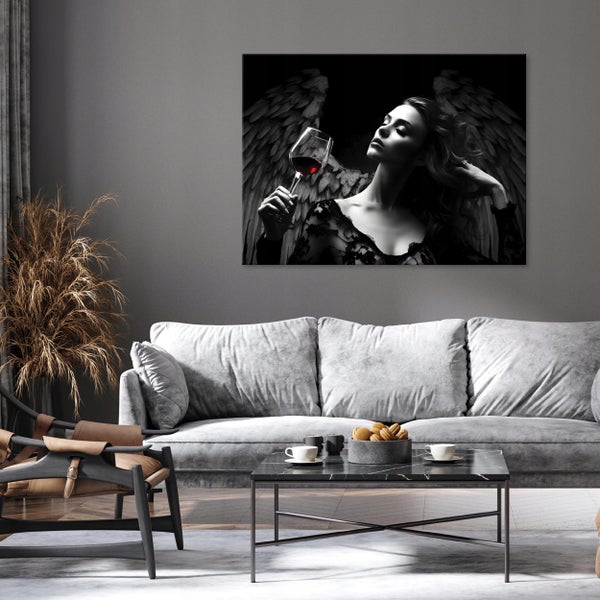 Bilder Frau Engel Modern Leinwandbild Wohnzimmer 120X80 cm