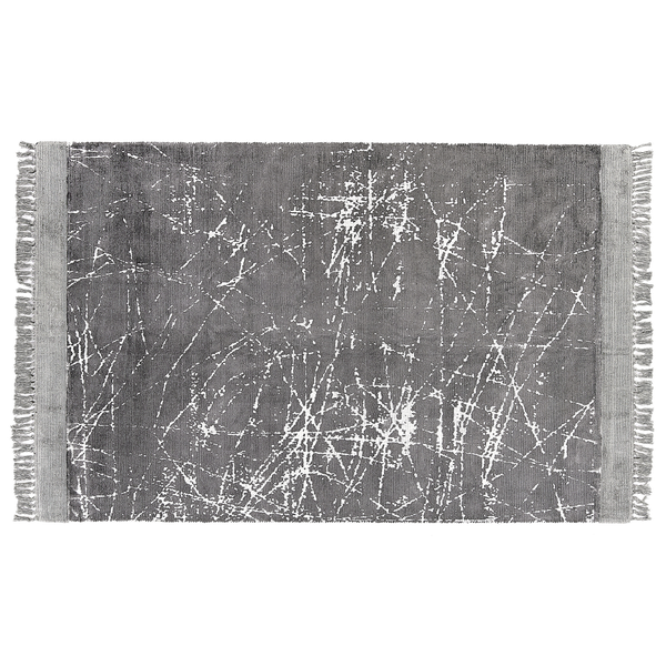 Teppich HANLI Grau 140 x 200 cm Viskose