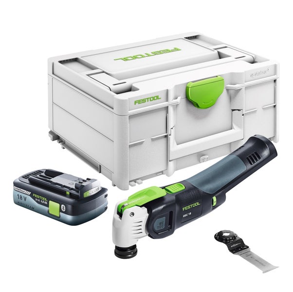 Festool VECTURO OSC 18 E-Basic Akku Oszillierer 18 V Starlock Max Brushless + 1x Akku 4,0 Ah + Systainer - ohne Ladegerät