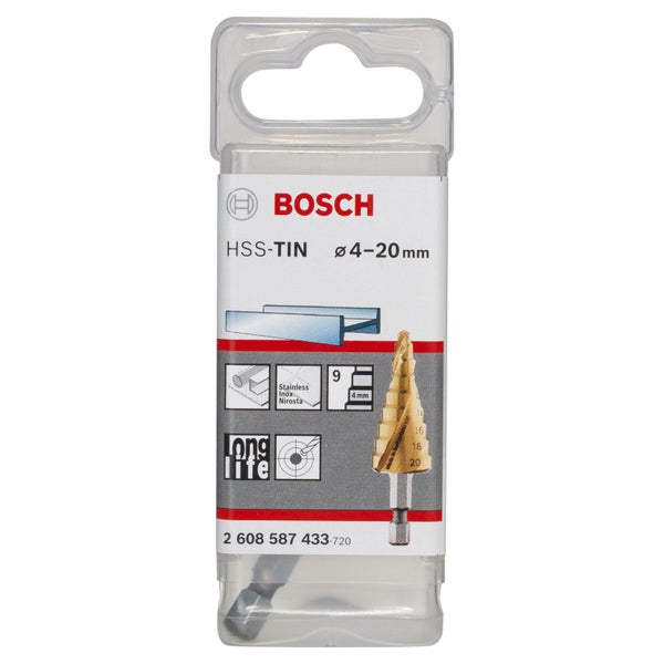 Bosch Stufenbohrer HSS-TiN 4-20 x 70,5 mm - 2608587433
