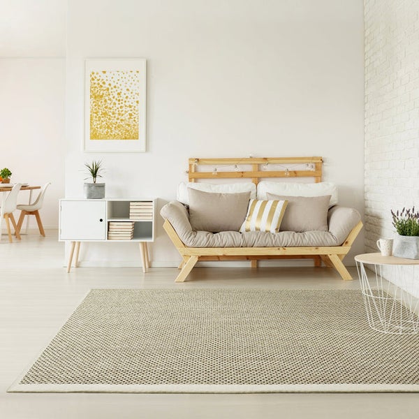 FLOORDIREKT Sisal-Teppich Tiger-Eye - aus 100% Sisal - mit Brodüre - Creme - 160 x 230 cm