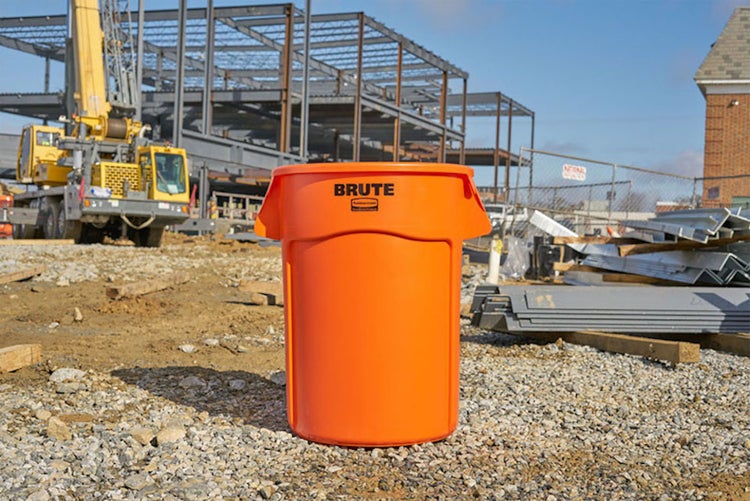 PROREGAL Rubbermaid Brute Runde Mehrzwecktonne Mit Belüftungskanälen 166,5 Liter HxBxT 79,6 x 71,7 x 61,2 cm Aus Widerstandsfähigem Kunststoff Orange