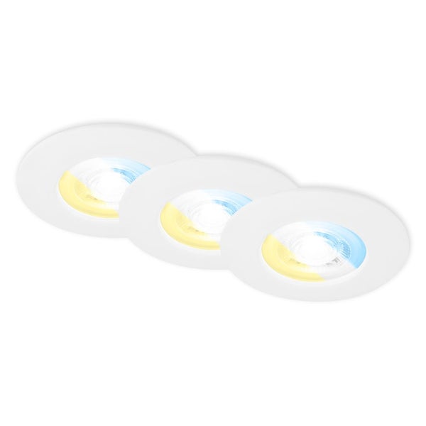 CTS LED recessed spots, set of 3, white, 3xLED-pla