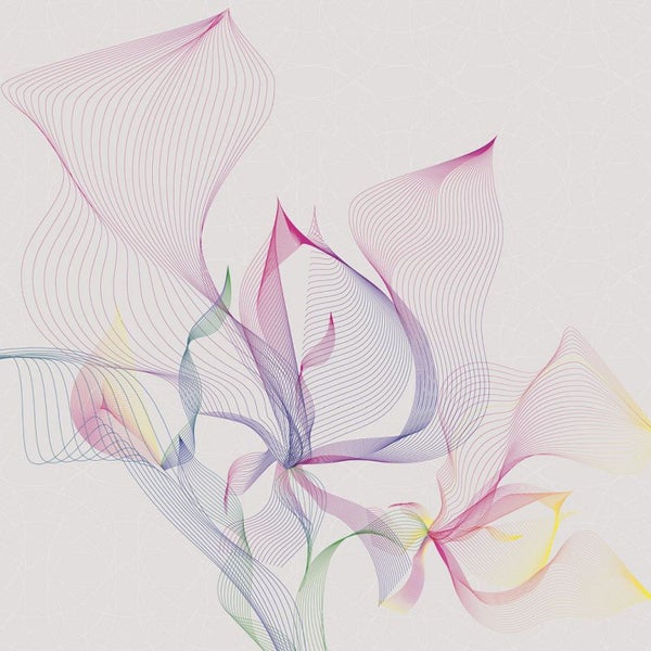 Abstrakte Blumendarstellung mit dünnen Linien