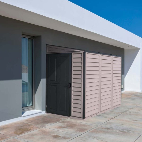 DURAMAX Kunststoff-Gerätehaus 1,2x2,4m Gerätehaus aus Kunststoff in Grau, Geräteschrank mit 4 mm Wandstärke Gartenhaus