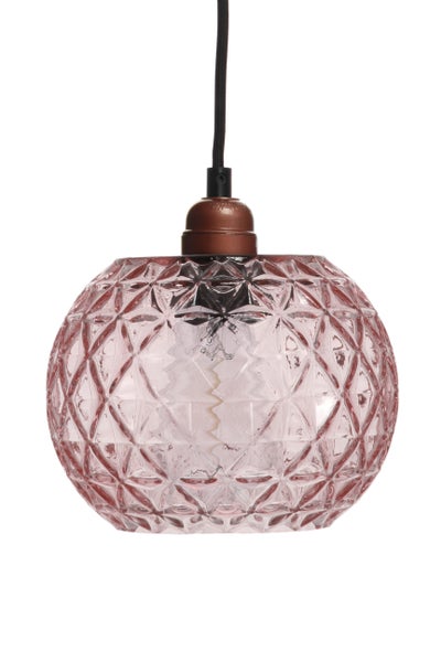Vintage Glaskugel lampe Rosa, Hängelampe Retro Muster | Wohnzimmer Esszimmer Leuchte