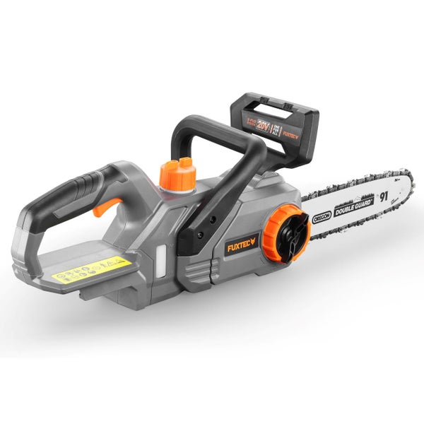 FUXTEC 20 Volt Akku Kettensäge mit Oregon Schwert für Gartenarbeiten