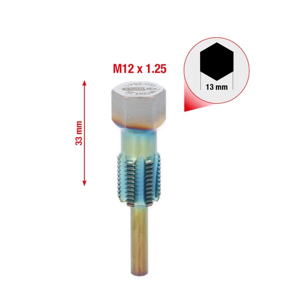 KS TOOLS Gewindeschneider mit Führungsbolzen für Temperatursensoren M12 x 1,25 - 150.2541