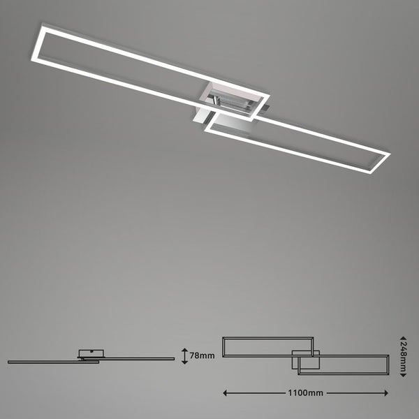 LED Deckenleuchte Wandlampe CCT dimmbar Fernbedienung 40W silber Metall Briloner