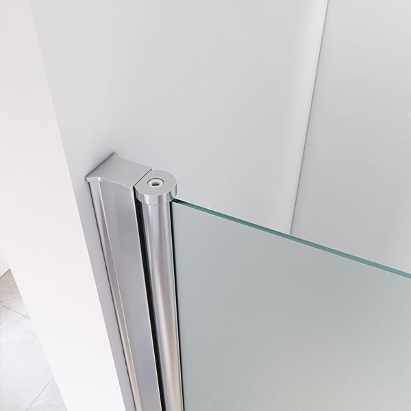 Home Deluxe - Duschabtrennung LAVEA - Milchglas - Maße: 85 x 195 cm - 6 mm nanobeschichtetes Sicherheitsglas, inkl. Scharniere und Montagematerial I - Duschtür Pendeltür Duschtrennwand Nischentür