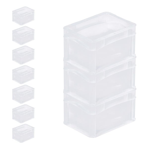 PROREGAL SuperSparSet 10 x Transparenter Eurobehälter BasicLine Mit Geschlossenem Griff und Klickdeckel HxBxT 12 x 15 x 20 cm 2,2 Liter Eurobox