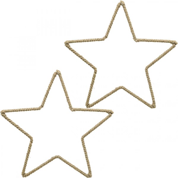 Zwei Sterne aus Seil zur Dekoration