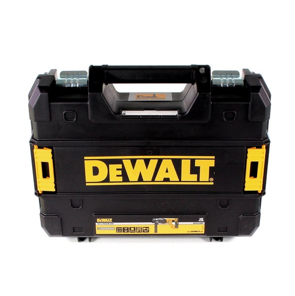 DeWALT Transportkoffer TSTAK für Akku-Kombihammer, robuster Kunststoffkoffer mit Tragegriff und Metallschließen.