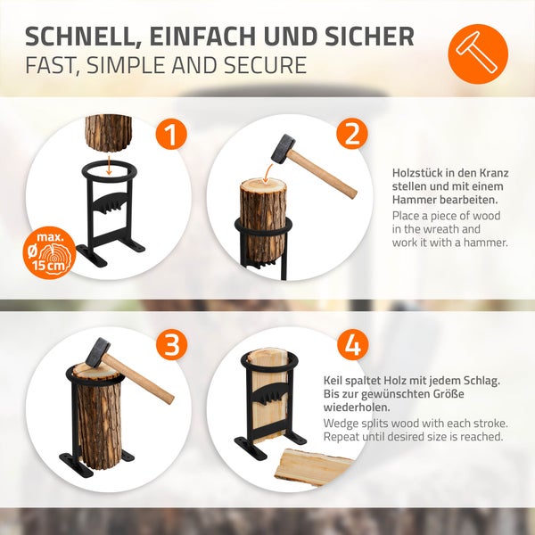 Holzspalter aus Metall für den Aussenbereich