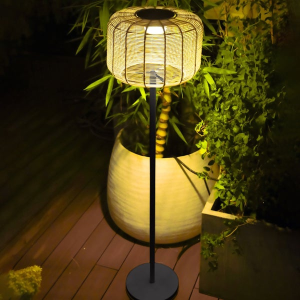 Solar-Stehlampe BELLA, Ø 38 x 145 cm, anthrazit, lichtgrau