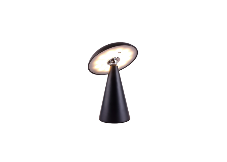 Moderne LED Tischleuchte mit kegelförmigem Sockel und neigbarem Leuchtkopf